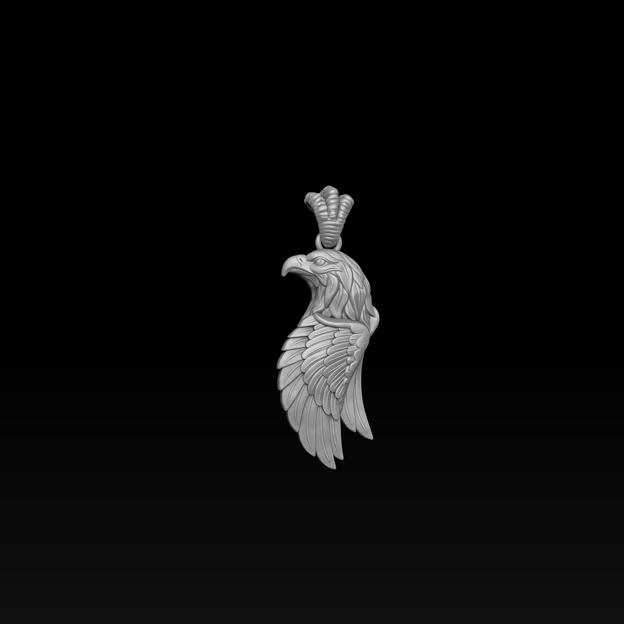 Eagle Pendant Ring Collection Set 3D print model_1