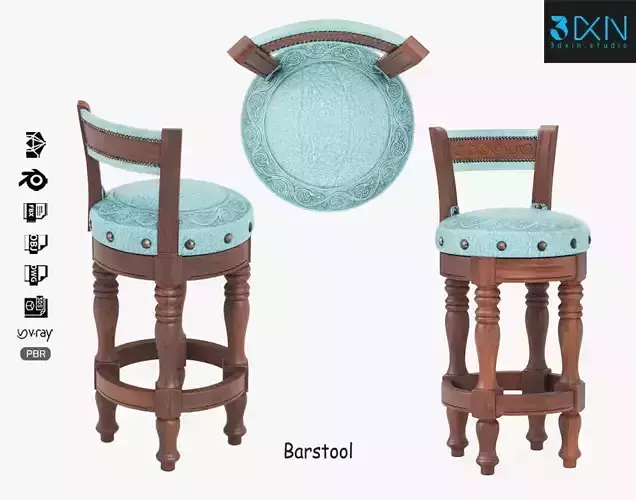 Rene Rustic Counter Barstool