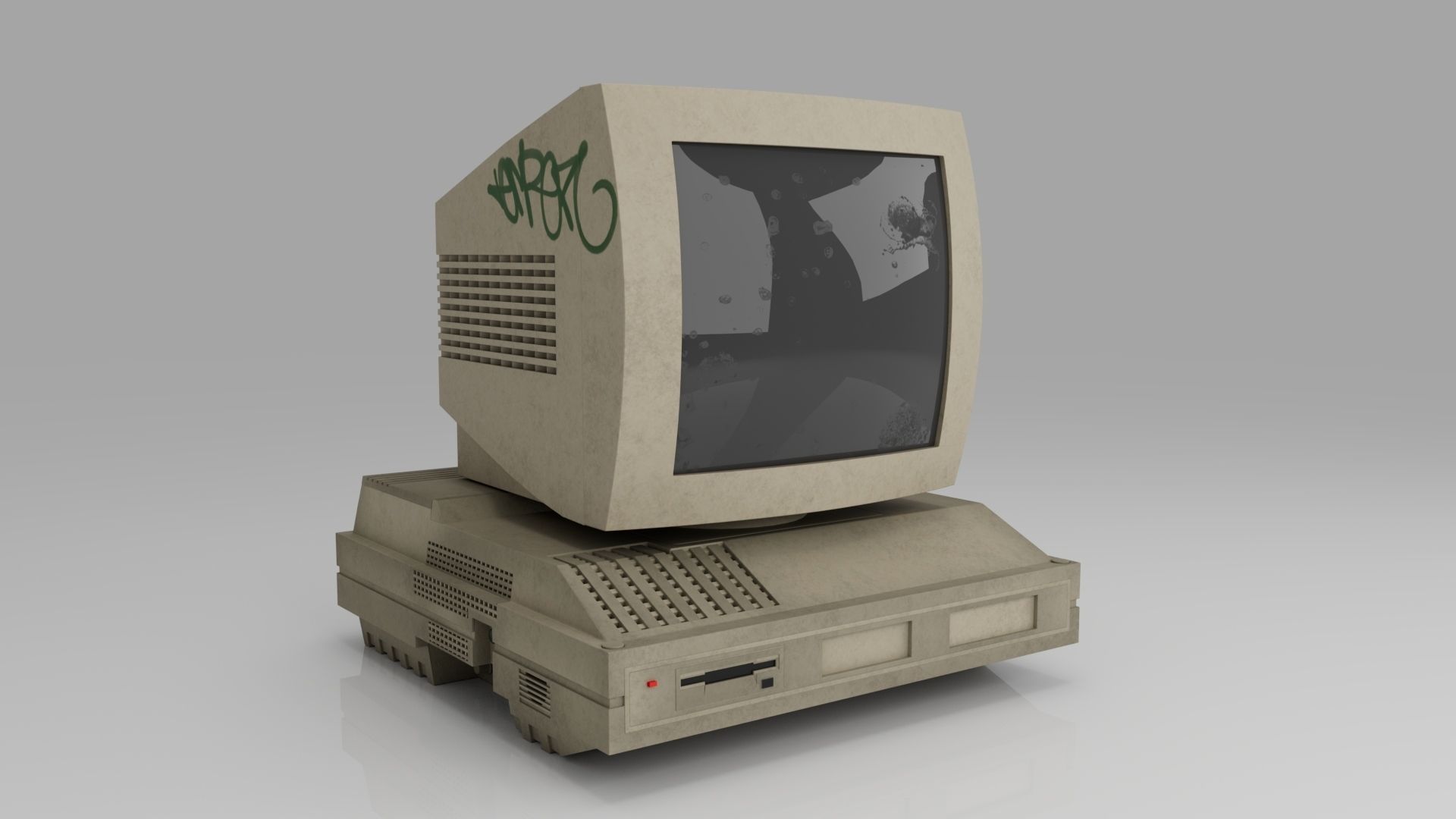 Retro computer Amstrad PC 2286 3D model_8