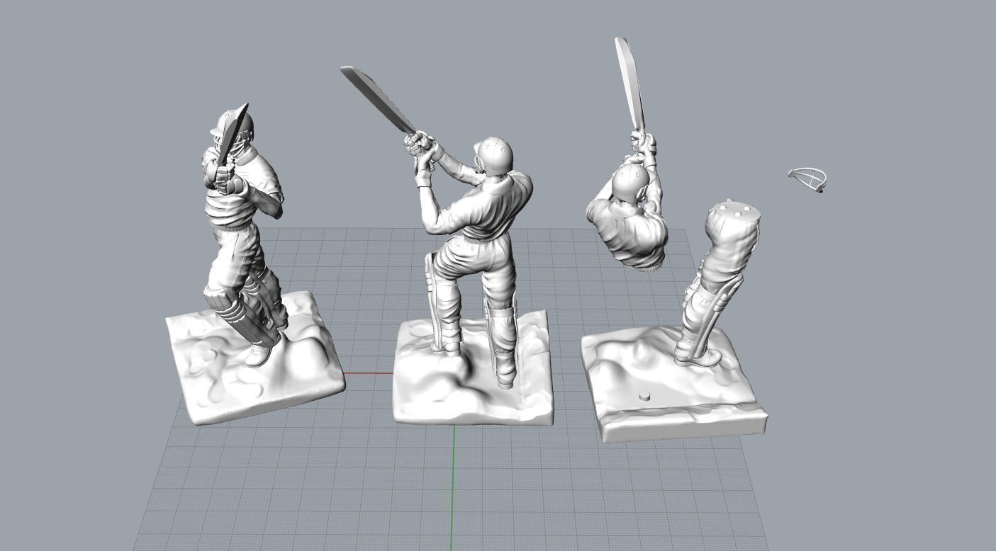 Miniature of Cricketer Sports man 3d printable high poly model 3D print model_17