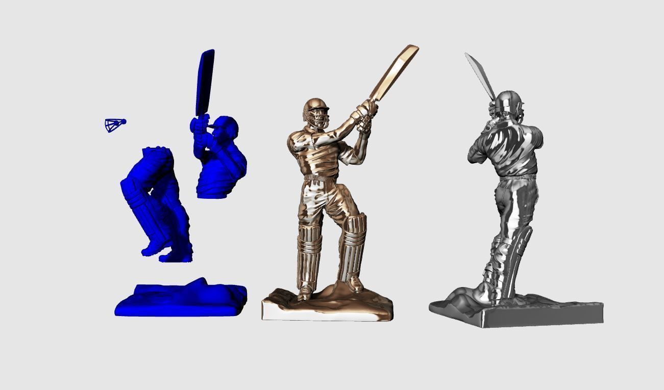 Miniature of Cricketer Sports man 3d printable high poly model 3D print model_5