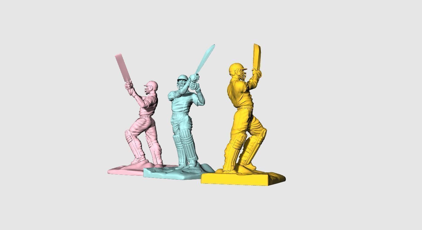 Miniature of Cricketer Sports man 3d printable high poly model 3D print model_10