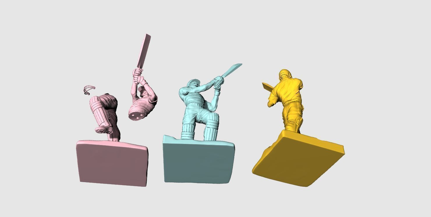 Miniature of Cricketer Sports man 3d printable high poly model 3D print model_14