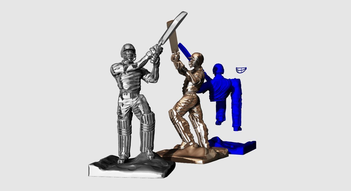 Miniature of Cricketer Sports man 3d printable high poly model 3D print model_6