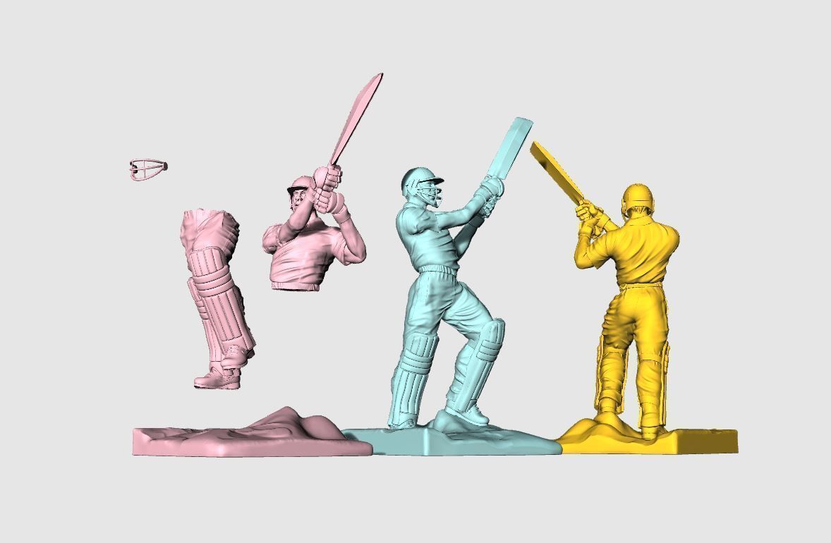 Miniature of Cricketer Sports man 3d printable high poly model 3D print model_11