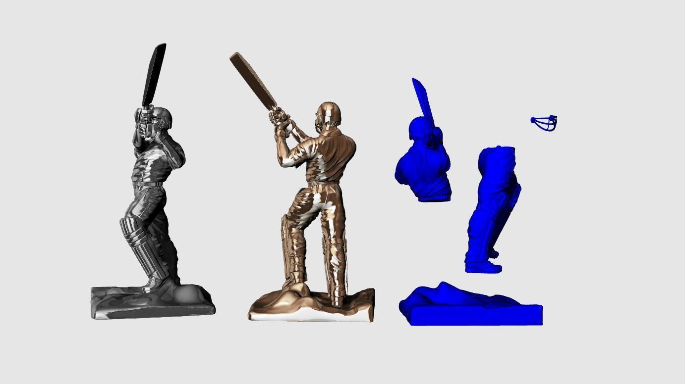 Miniature of Cricketer Sports man 3d printable high poly model 3D print model_7