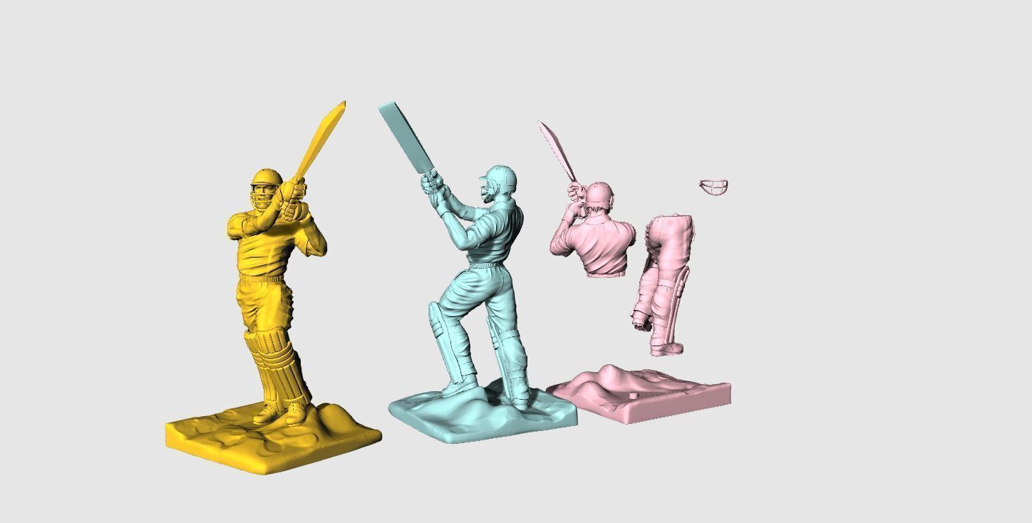 Miniature of Cricketer Sports man 3d printable high poly model 3D print model_12