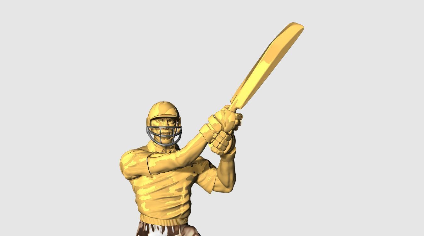 Miniature of Cricketer Sports man 3d printable high poly model 3D print model_9