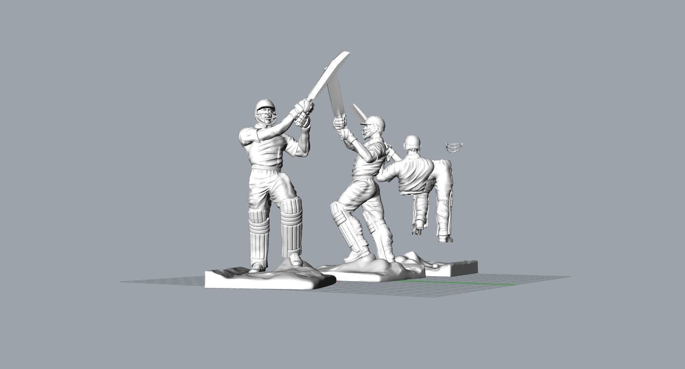 Miniature of Cricketer Sports man 3d printable high poly model 3D print model_16