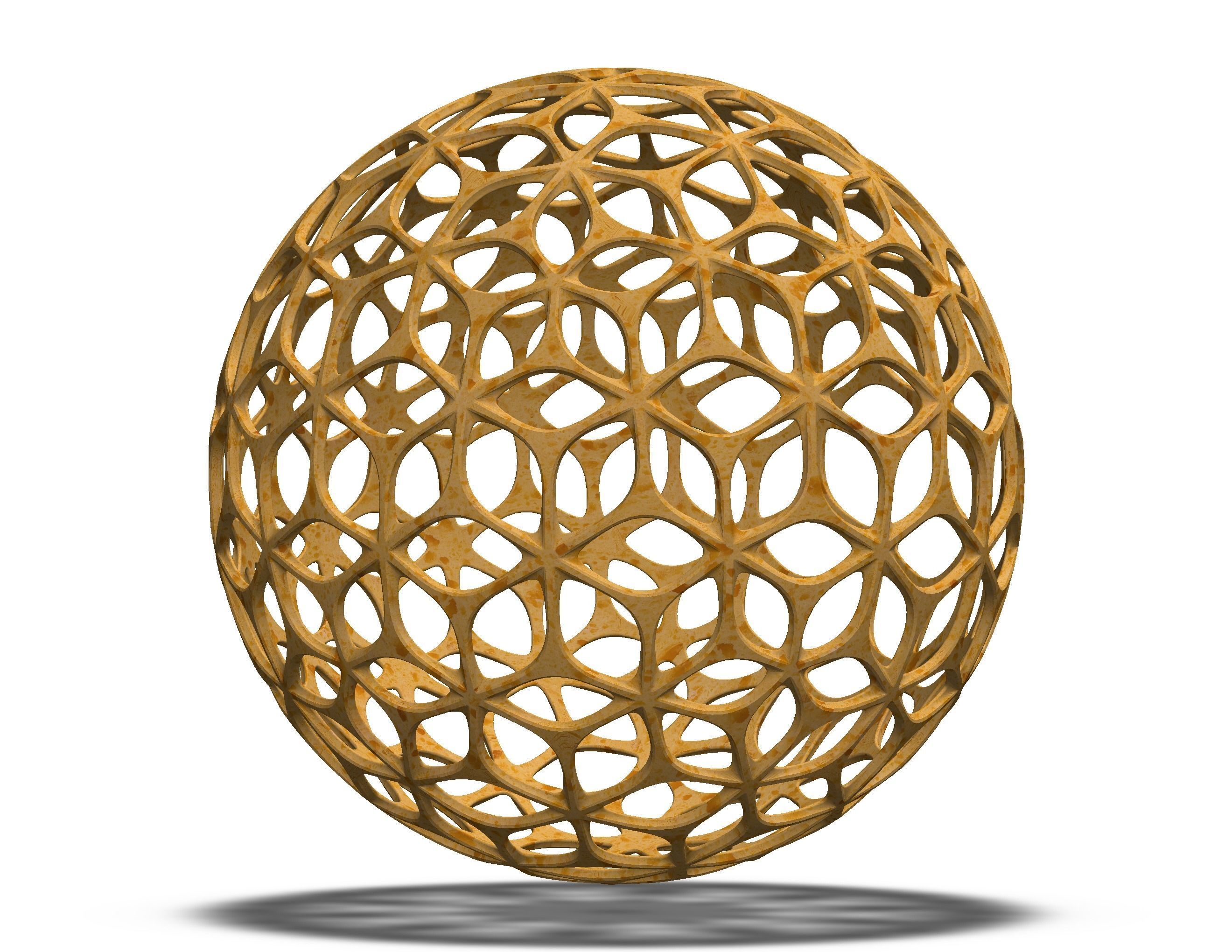 Wireframe Shape Geometric Leaf Pattern Ball 3D print model_29