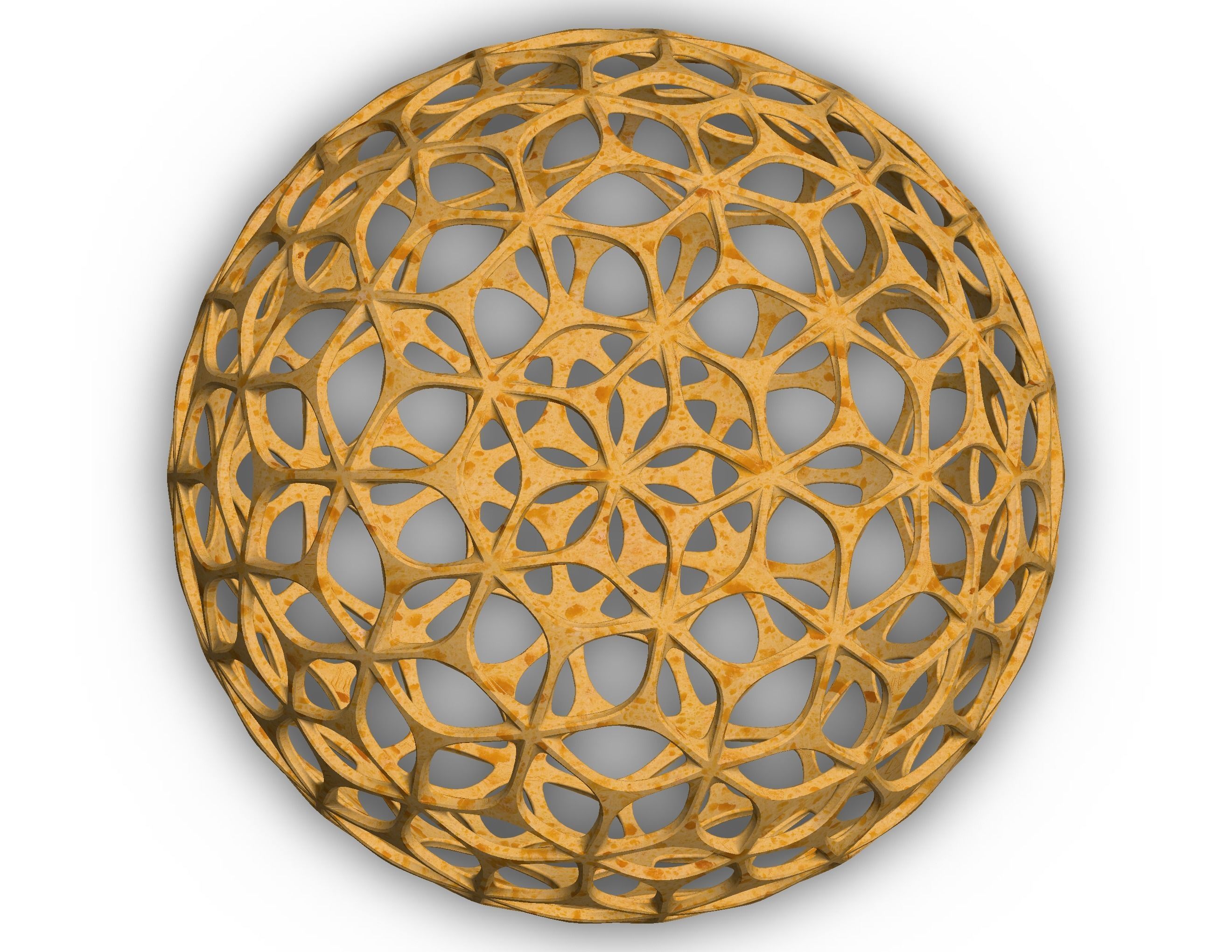 Wireframe Shape Geometric Leaf Pattern Ball 3D print model_17