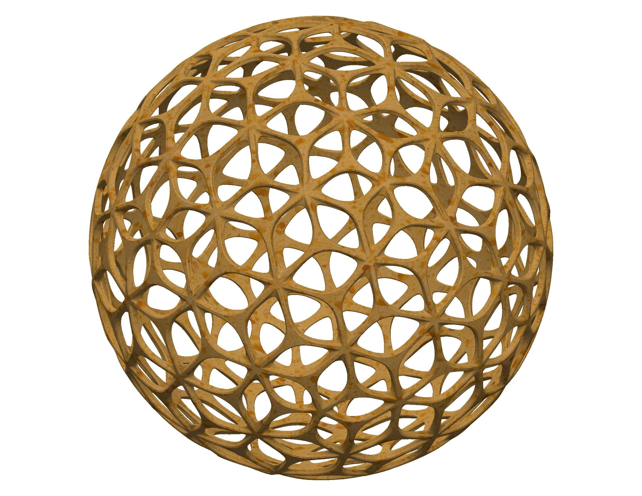 Wireframe Shape Geometric Leaf Pattern Ball 3D print model_41
