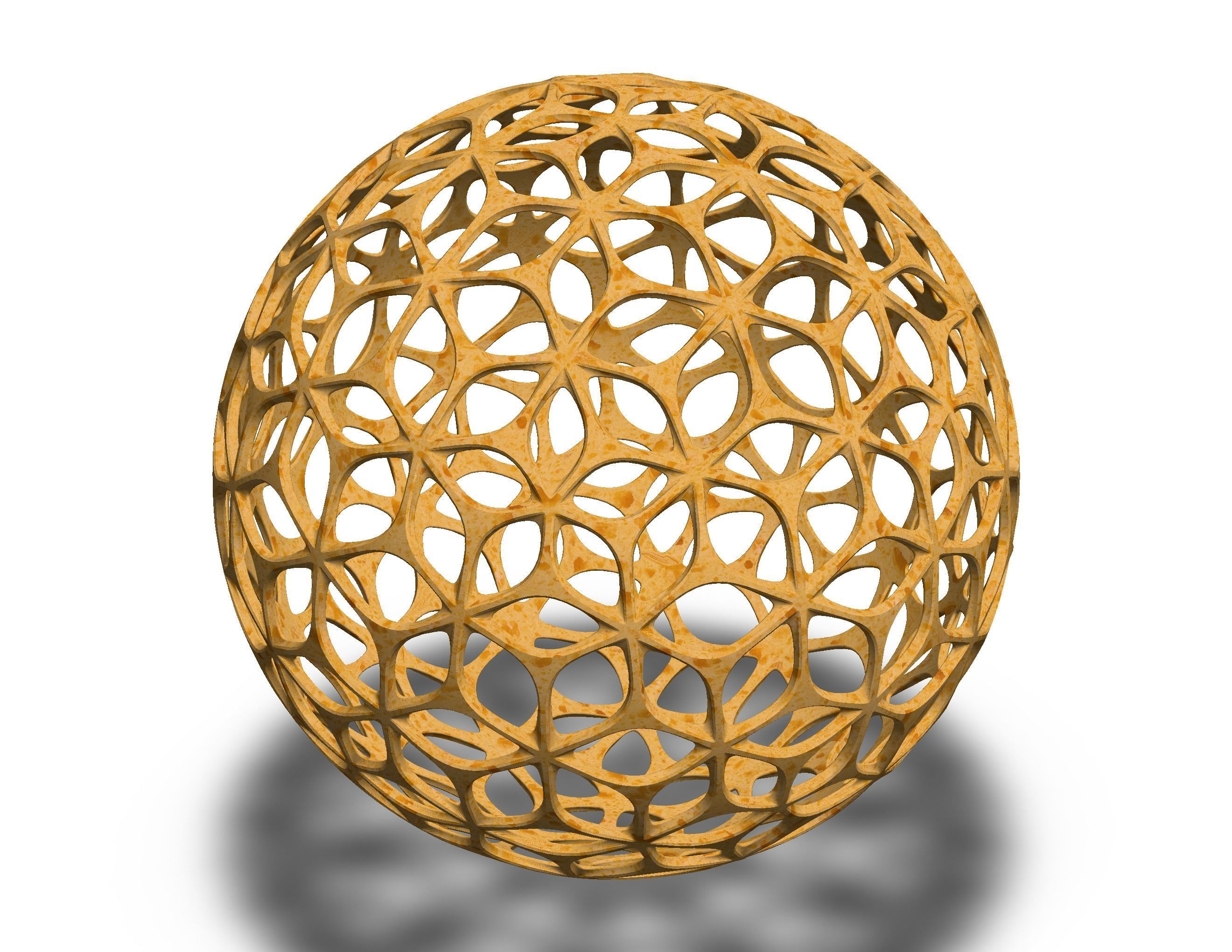 Wireframe Shape Geometric Leaf Pattern Ball 3D print model_13