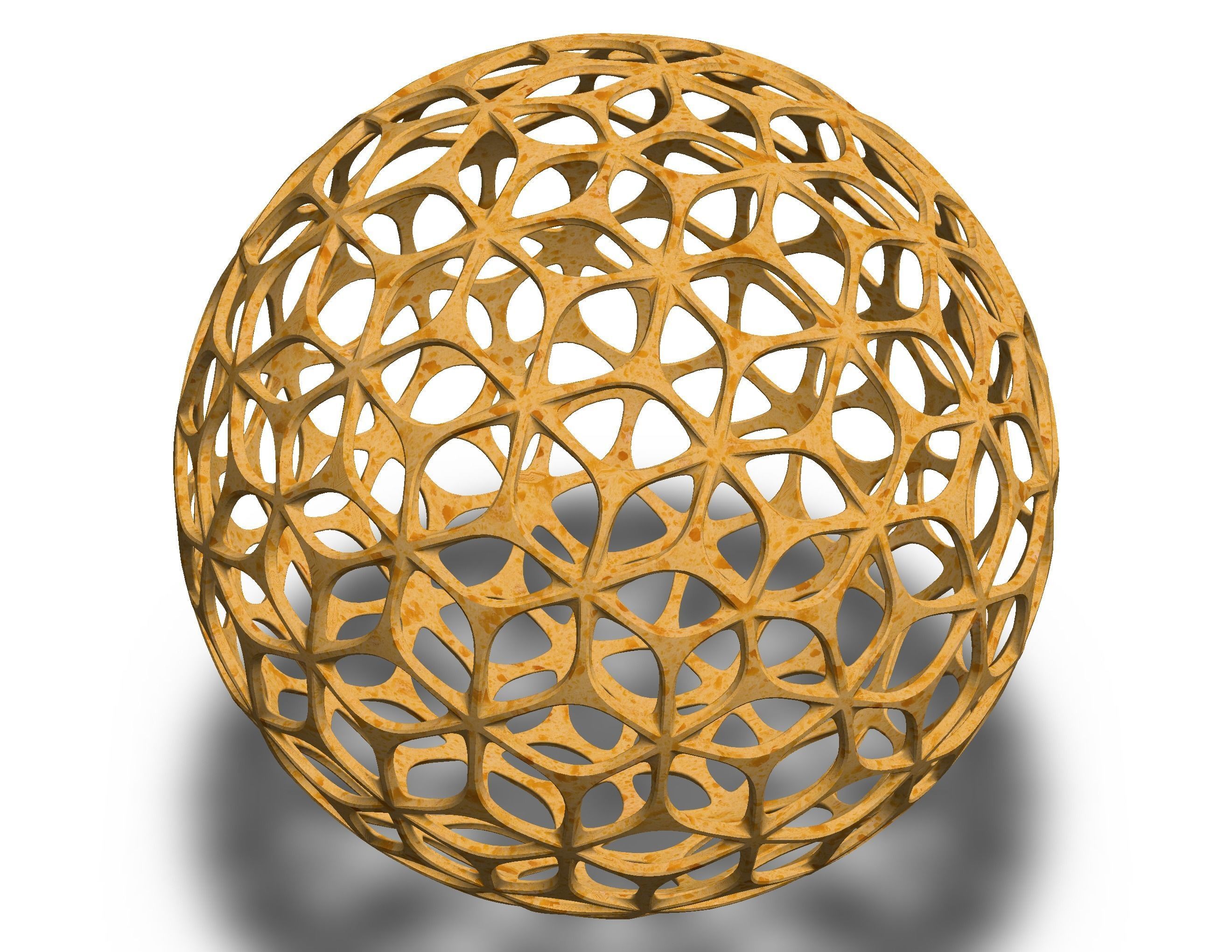 Wireframe Shape Geometric Leaf Pattern Ball 3D print model_21