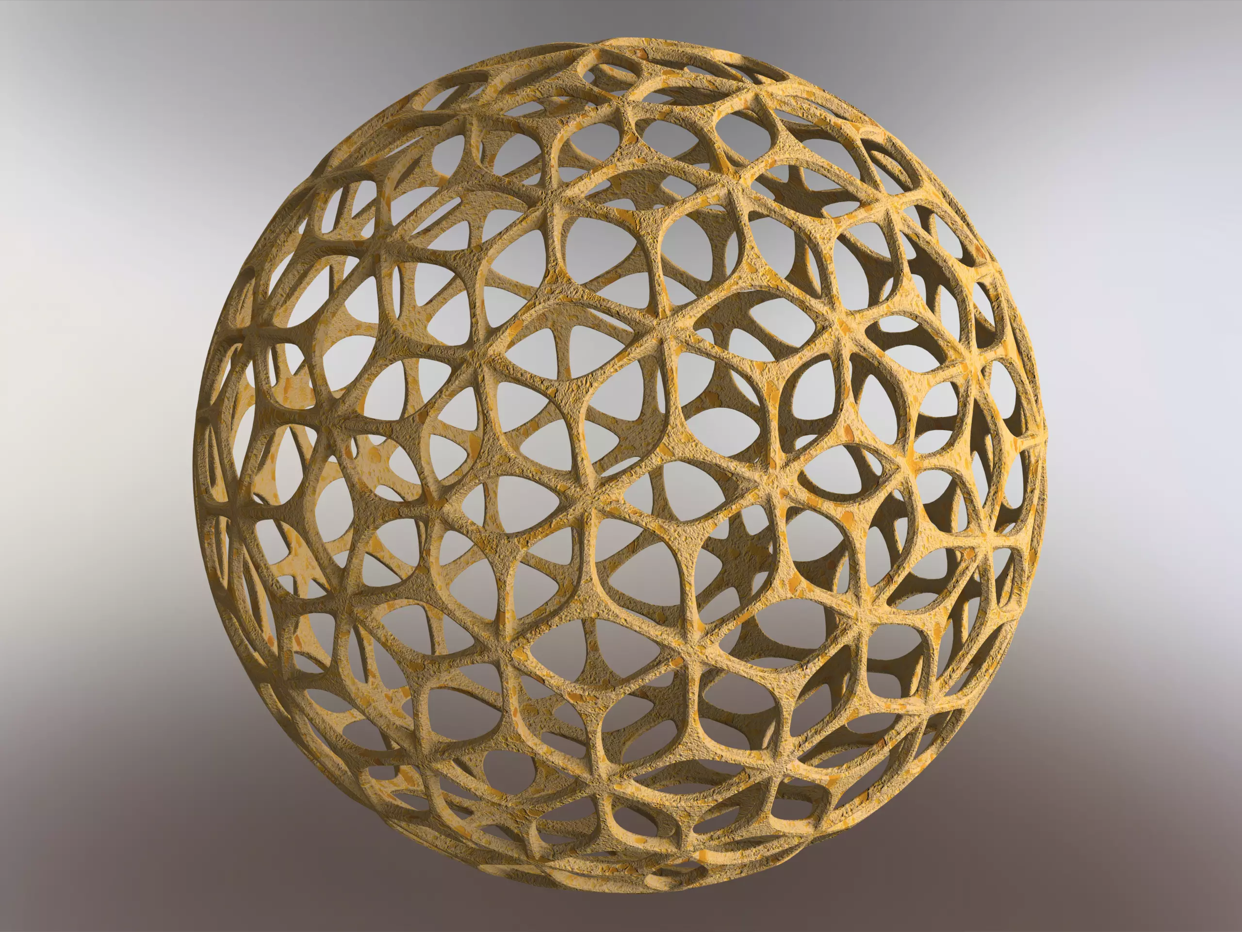 Wireframe Shape Geometric Leaf Pattern Ball 3D print model_0