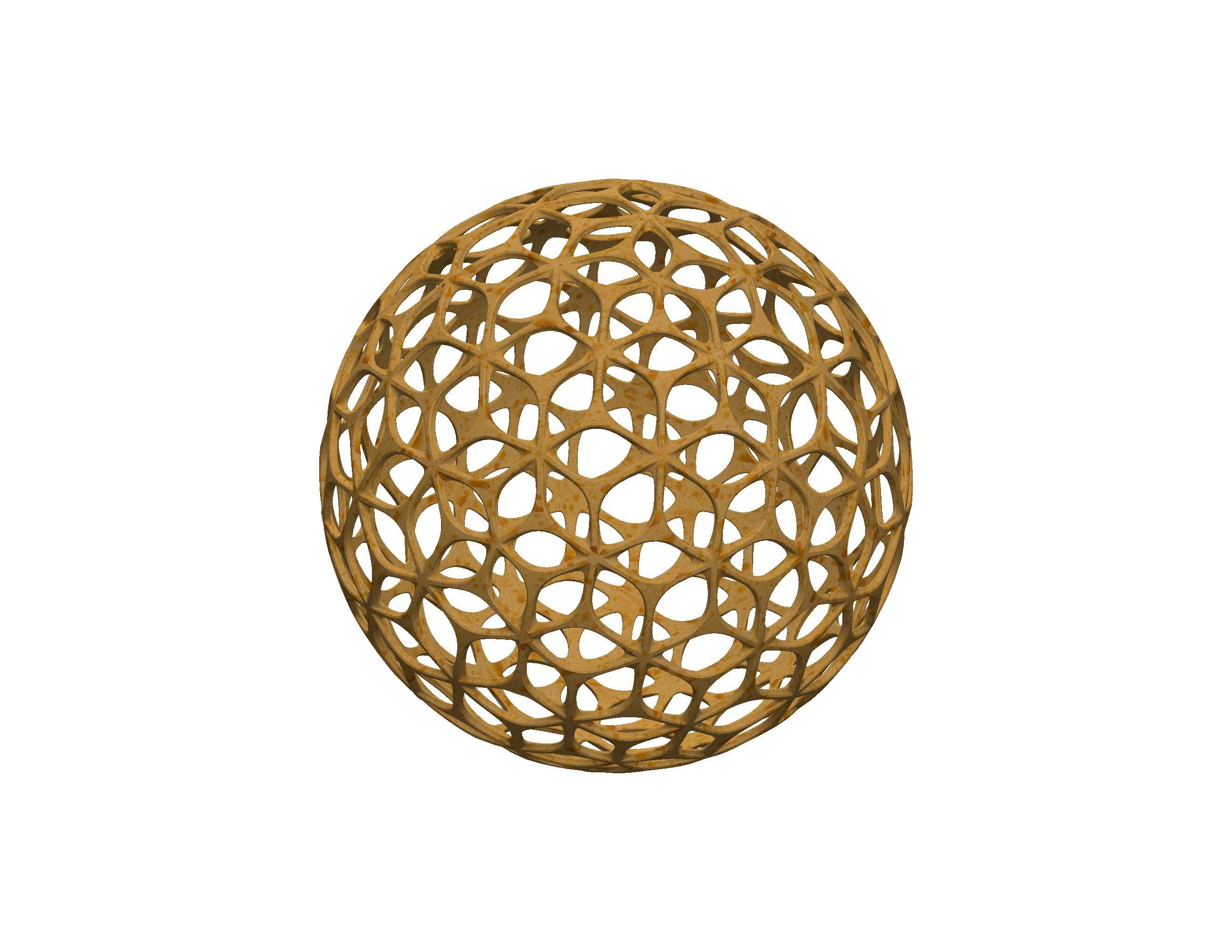 Wireframe Shape Geometric Leaf Pattern Ball 3D print model_37