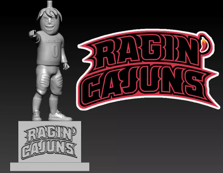 UNIVERSITY OF LOUISIANA MASCOT STATUE - 3D MODEL 3D print model