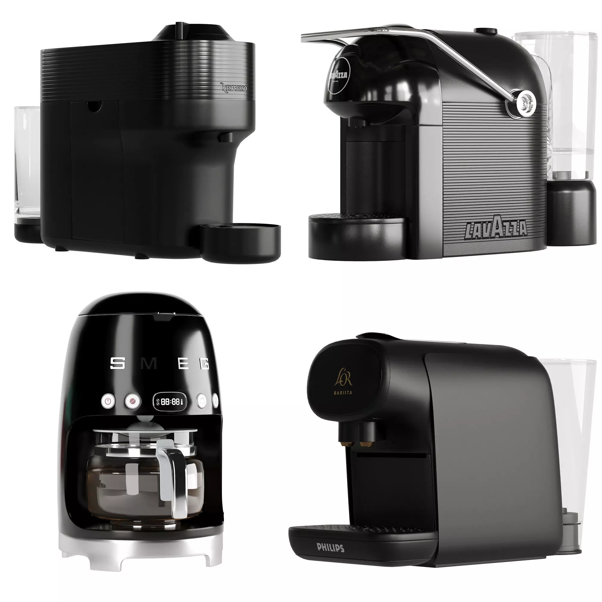 Coffee Makers Set 5 Low-poly 3D model