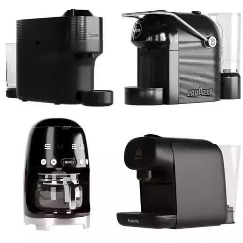  Coffee Makers Set 5 Low-poly 3D model