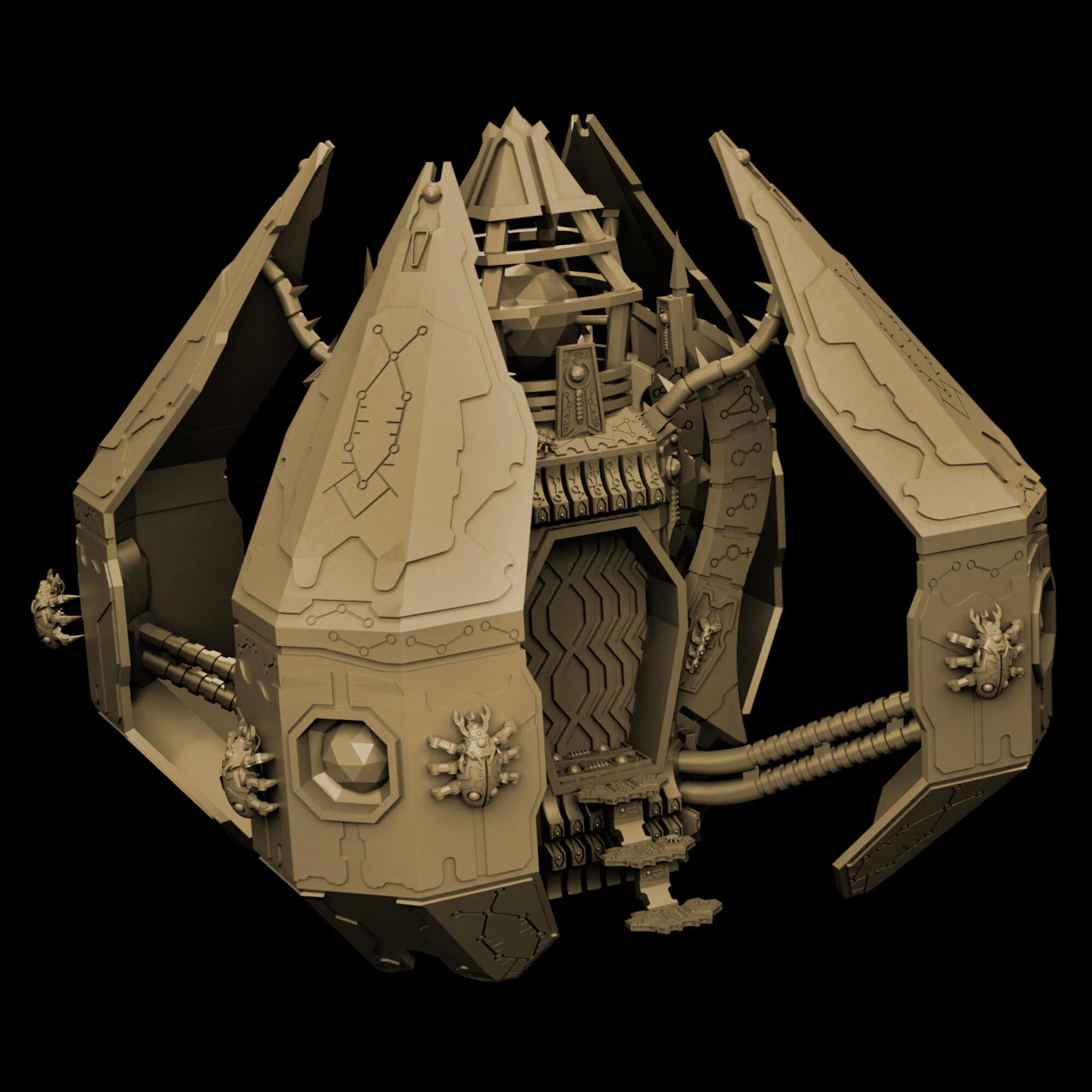 Eternal Dynasty Monolith Sci Fi Miniature 3D print model_2