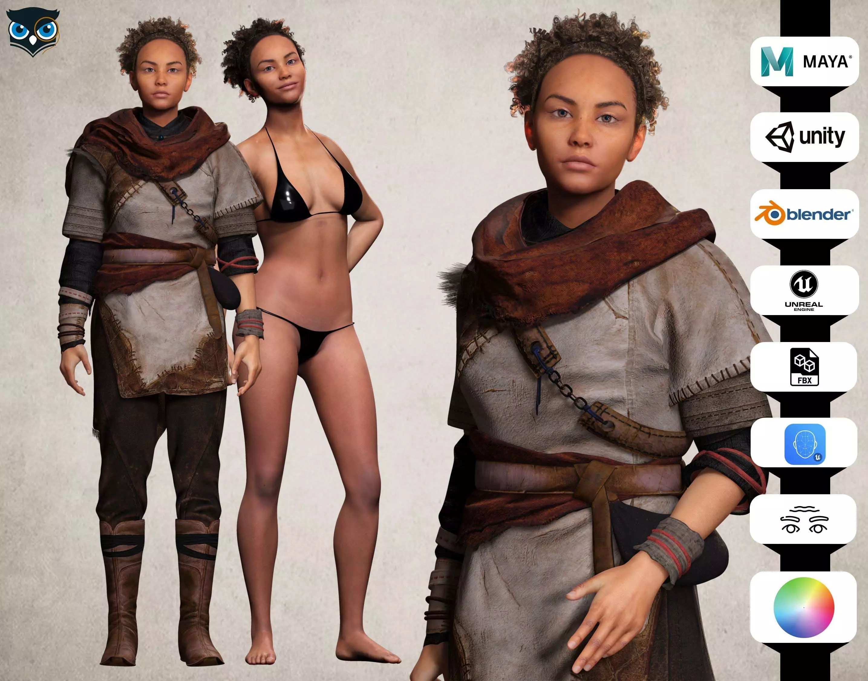 Kali - Primitive Style Low-poly 3D model_0