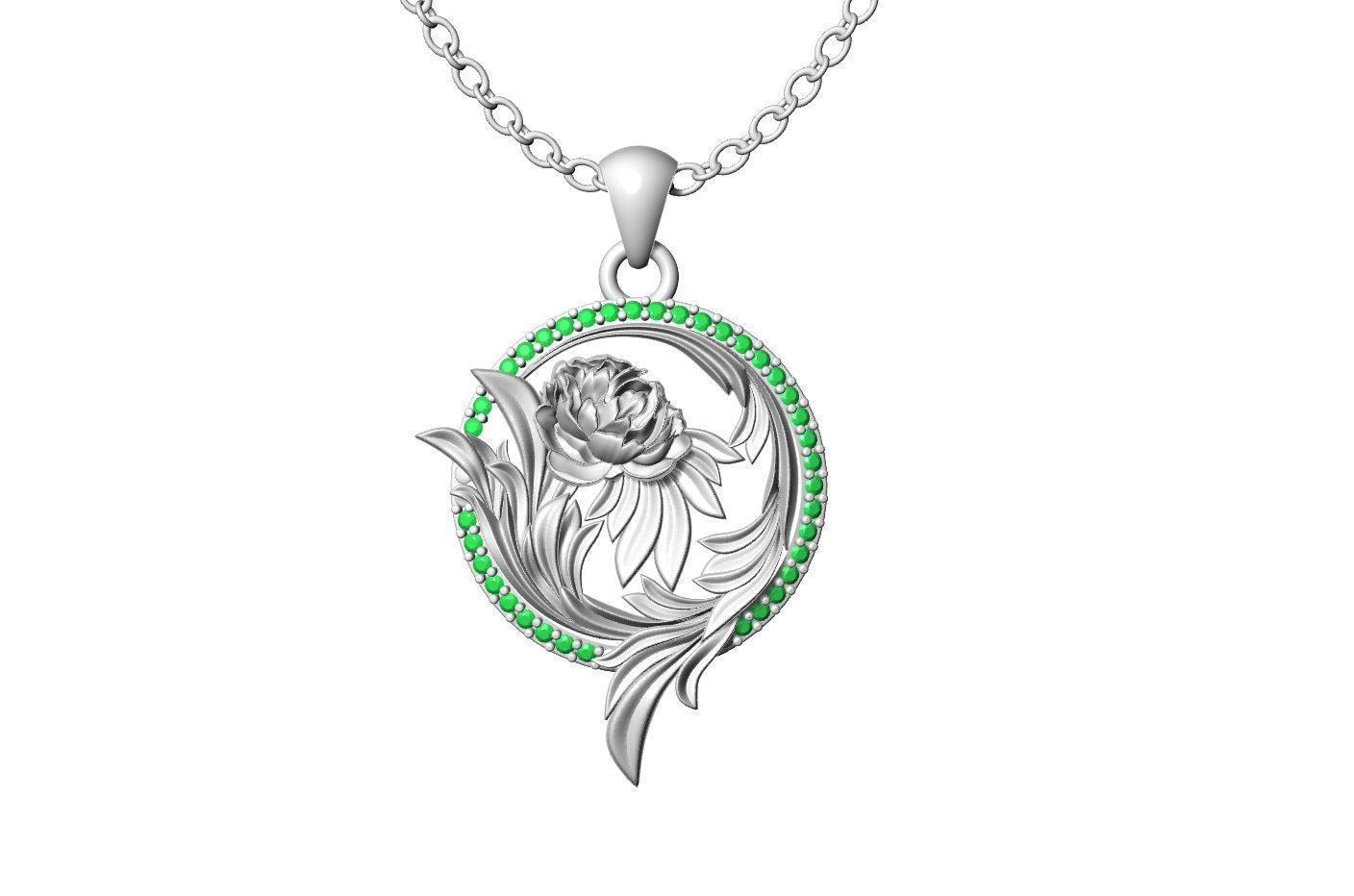 Flower Diamond Pendant Design 3D print model_6