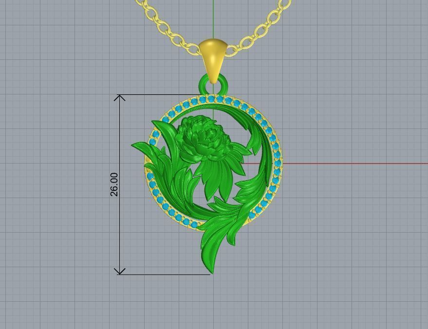 Flower Diamond Pendant Design 3D print model_2