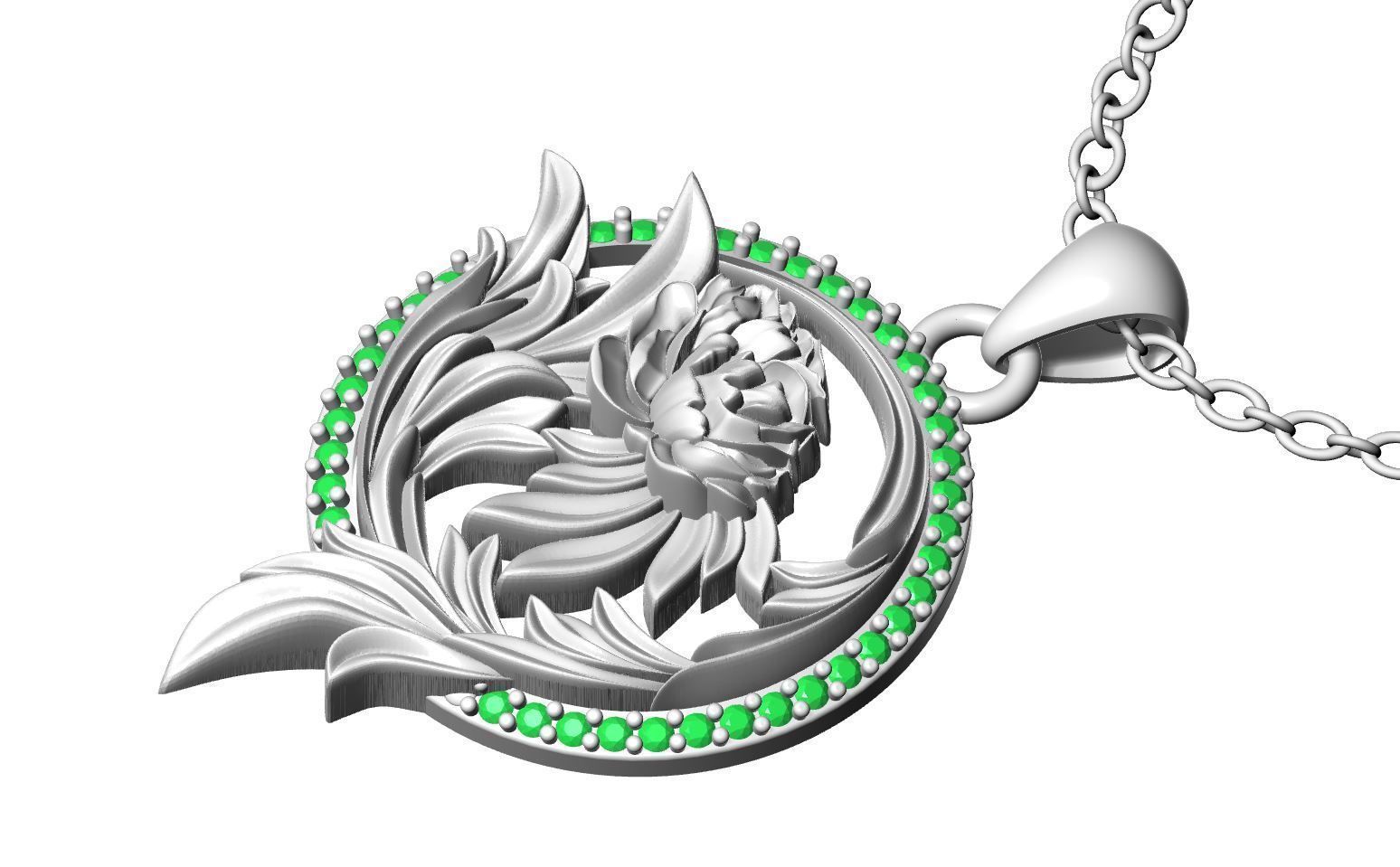 Flower Diamond Pendant Design 3D print model_10