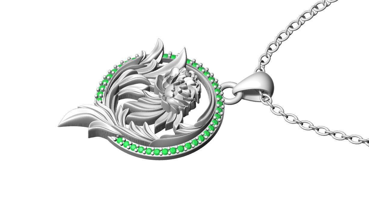 Flower Diamond Pendant Design 3D print model_7