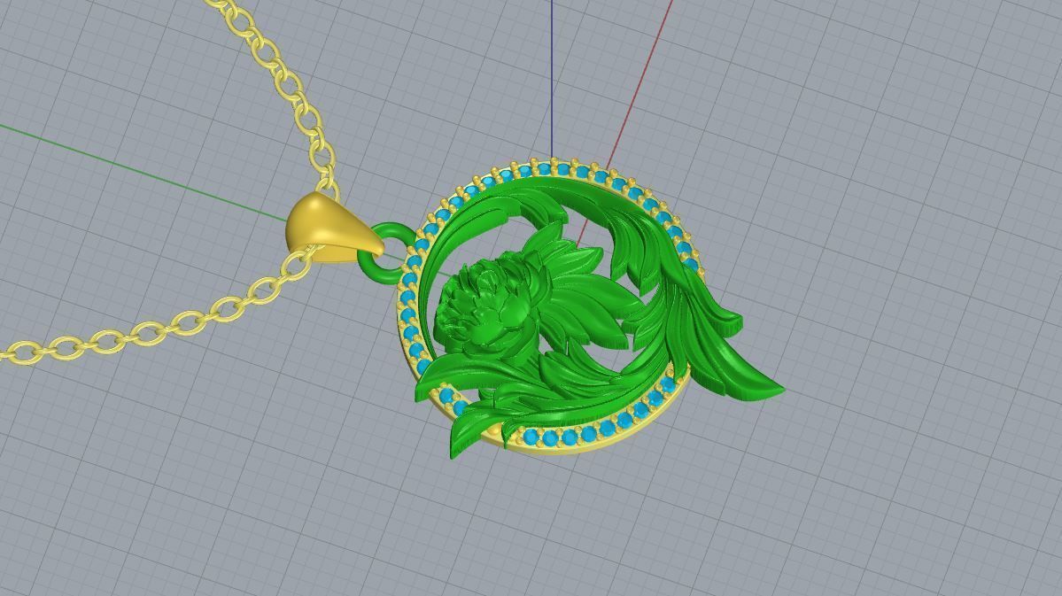 Flower Diamond Pendant Design 3D print model_4