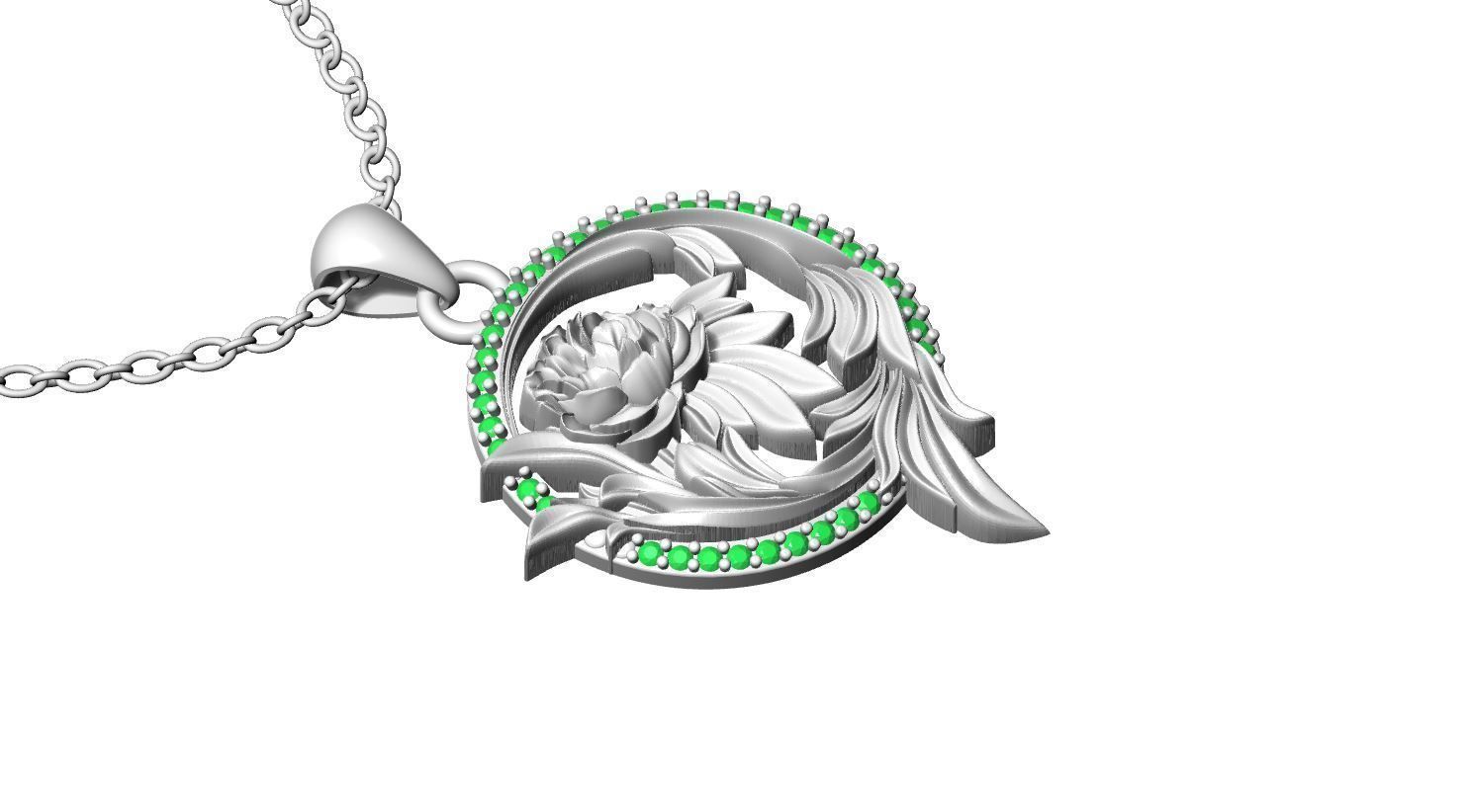 Flower Diamond Pendant Design 3D print model_8