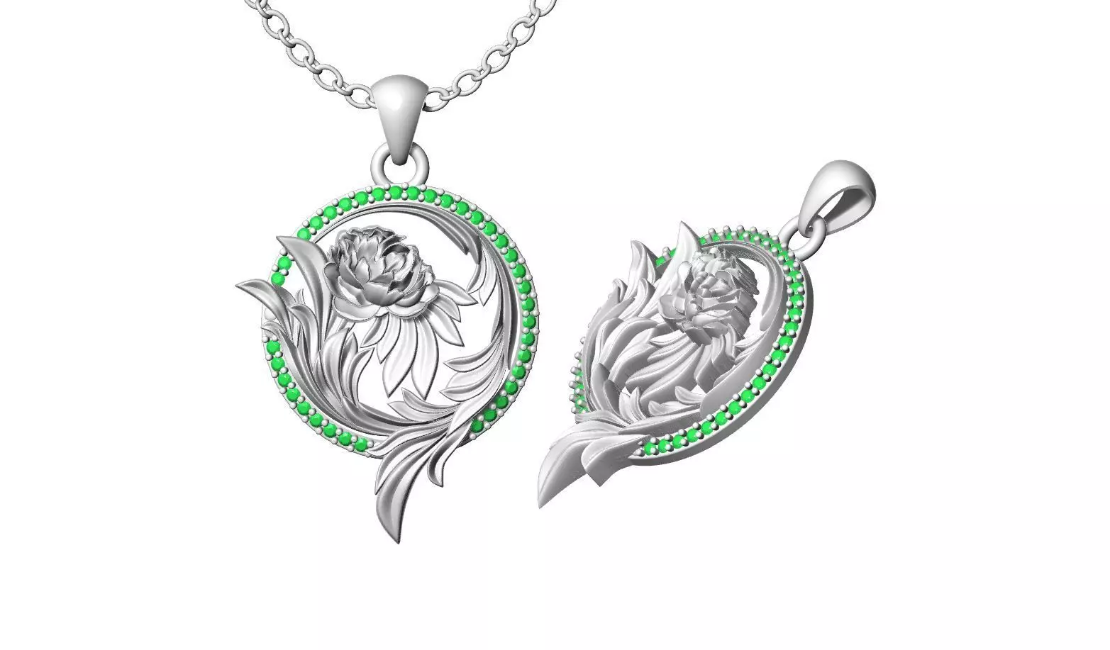 Flower Diamond Pendant Design 3D print model_0