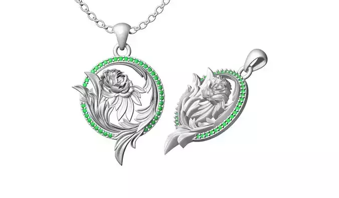 Flower Diamond Pendant Design