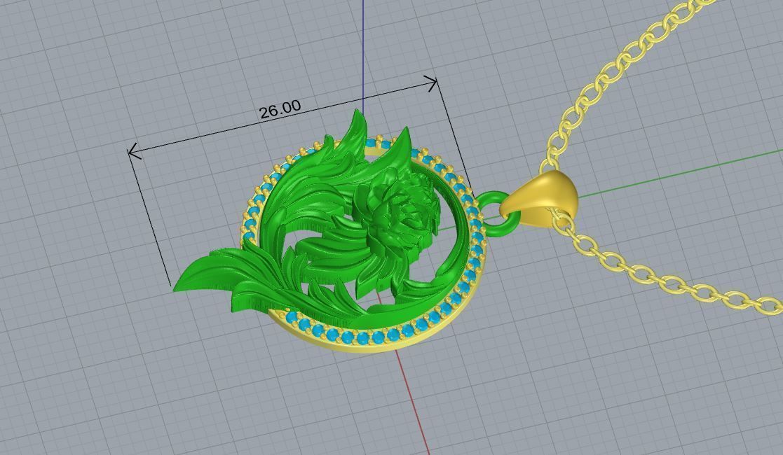 Flower Diamond Pendant Design 3D print model_3