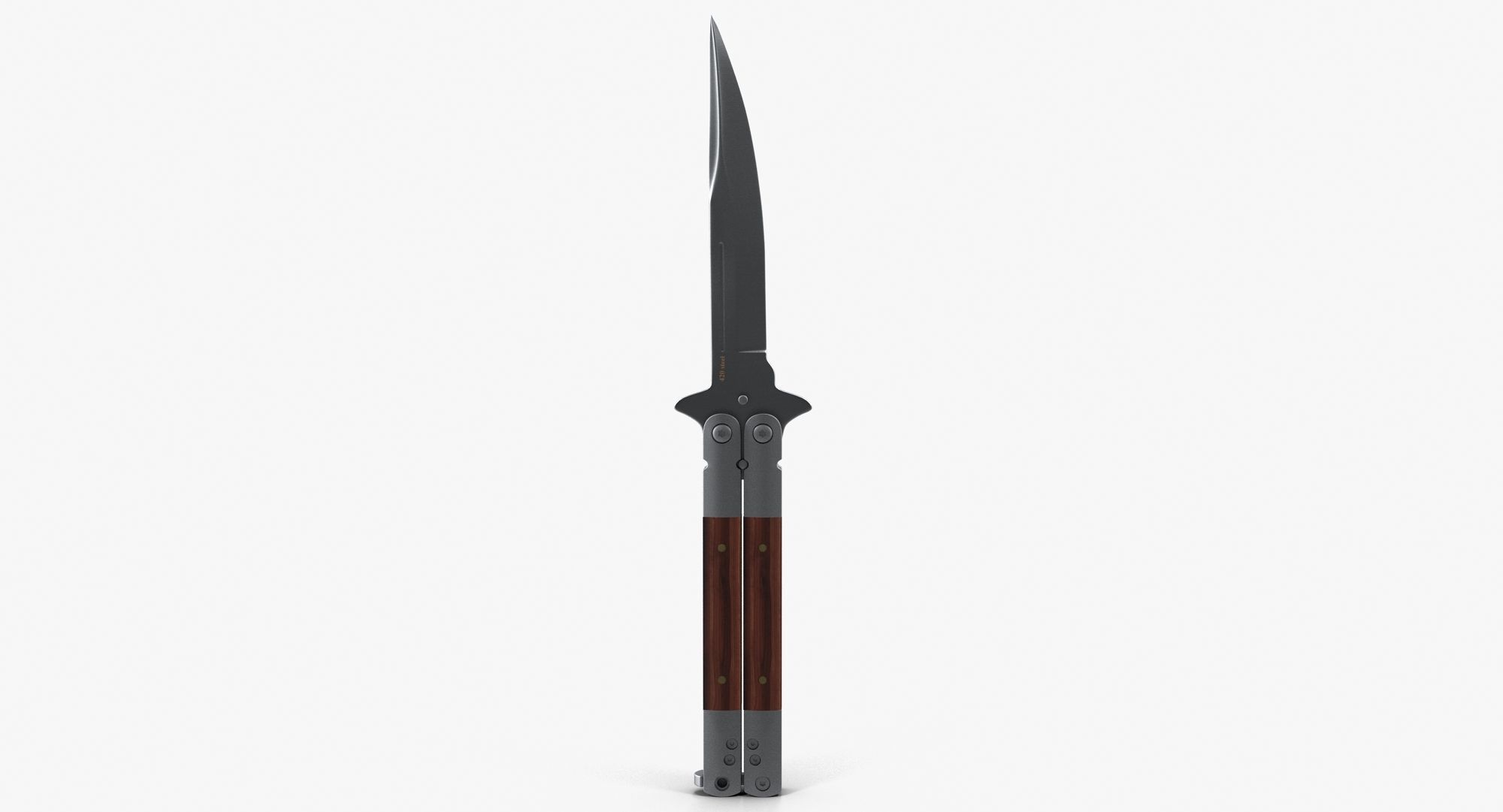 Balisong Butterfly Knife Low-poly 3D model_6