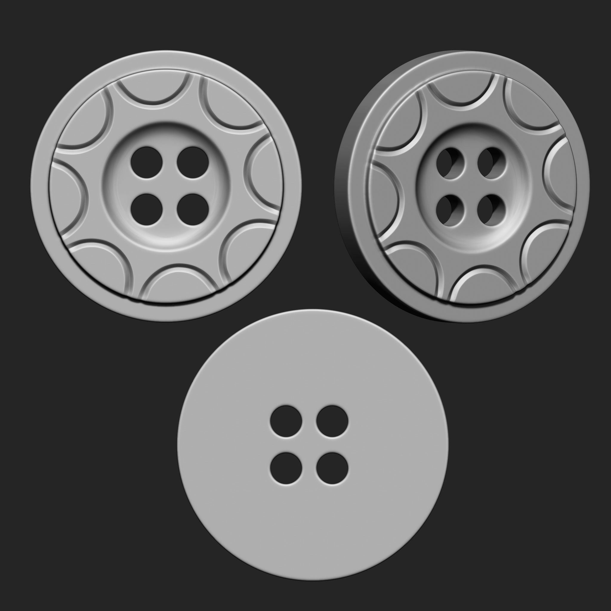 Buttons Collection IMM Brush Pack 21 in One VOL 5 3D model_11