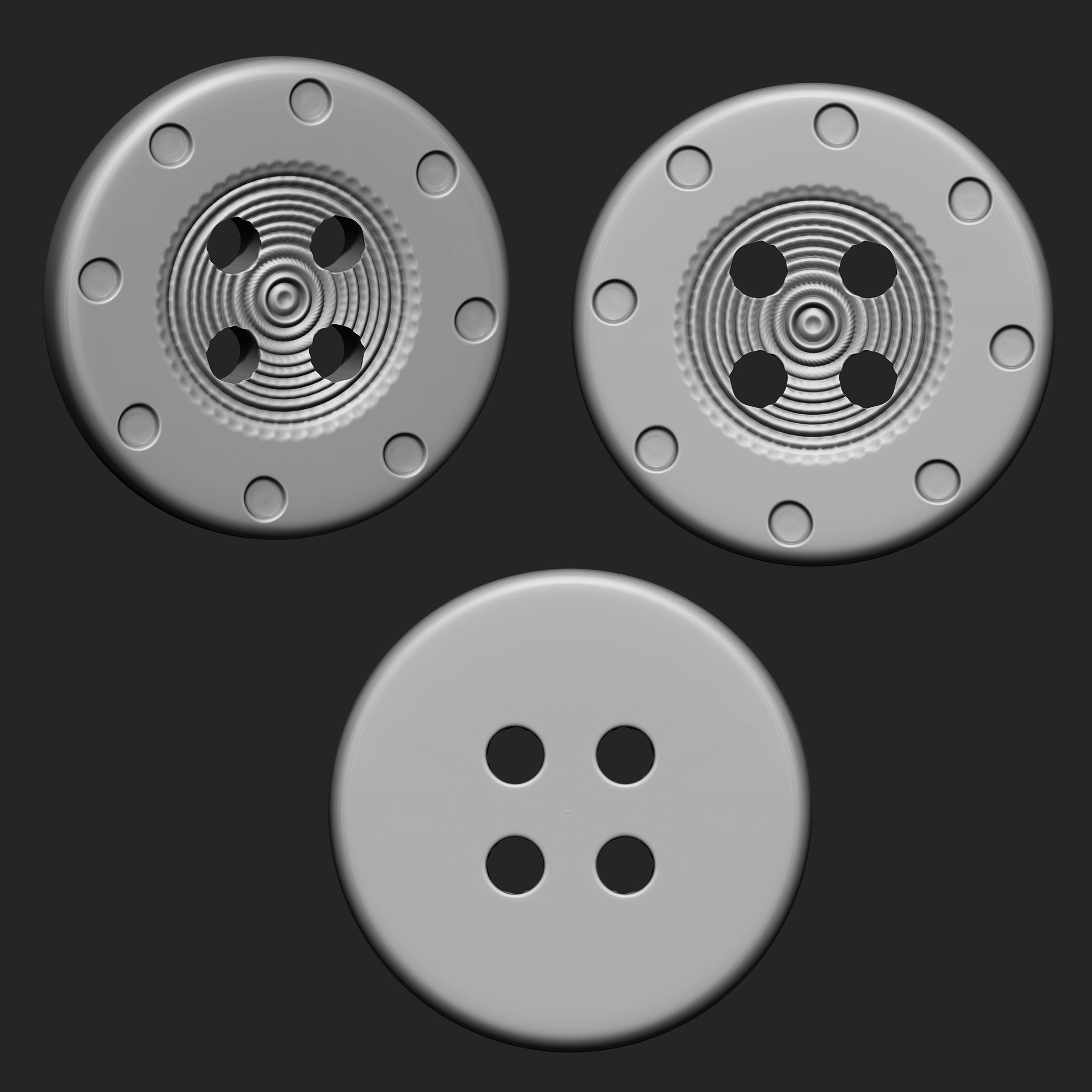 Buttons Collection IMM Brush Pack 21 in One VOL 5 3D model_18