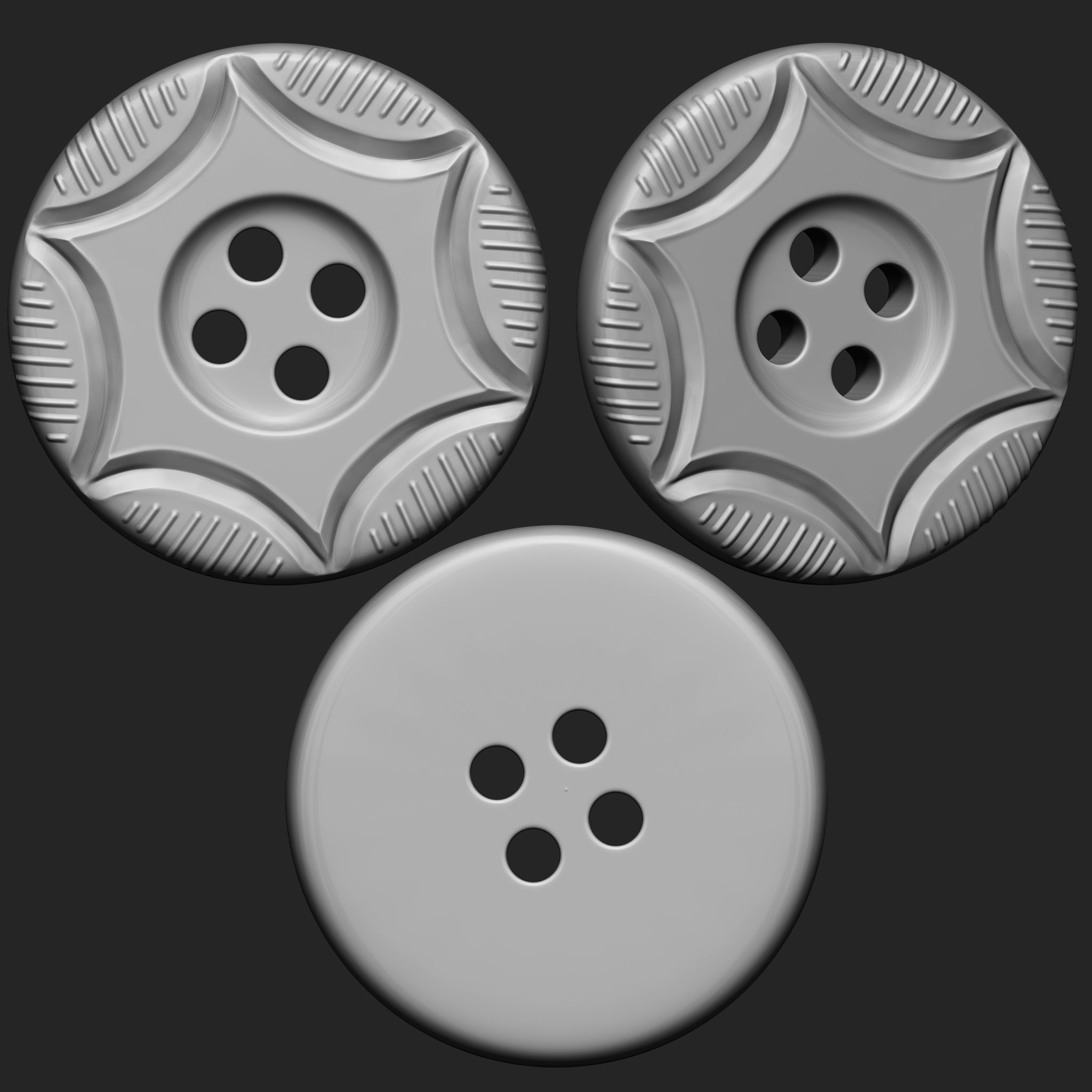 Buttons Collection IMM Brush Pack 21 in One VOL 5 3D model_4