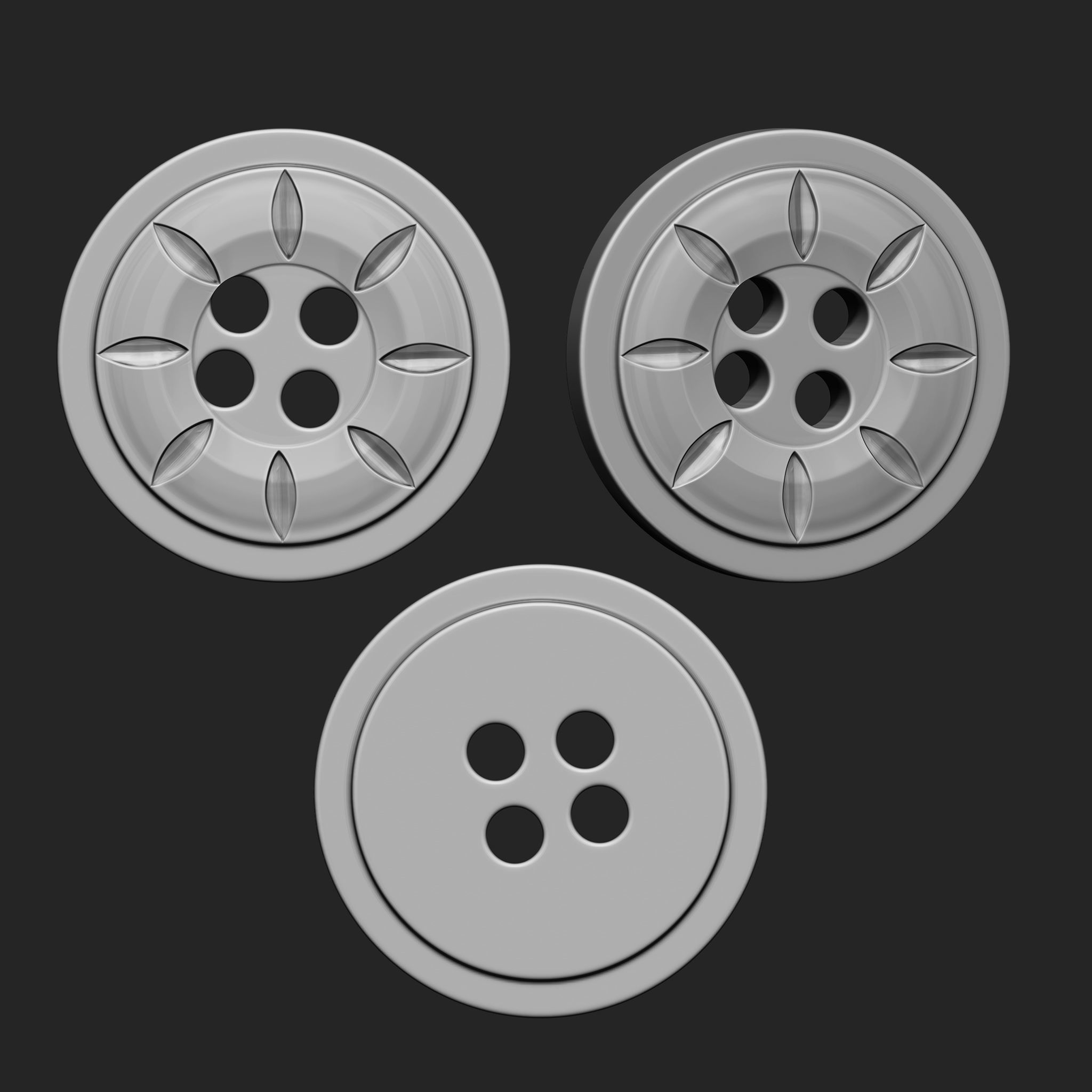 Buttons Collection IMM Brush Pack 21 in One VOL 5 3D model_10