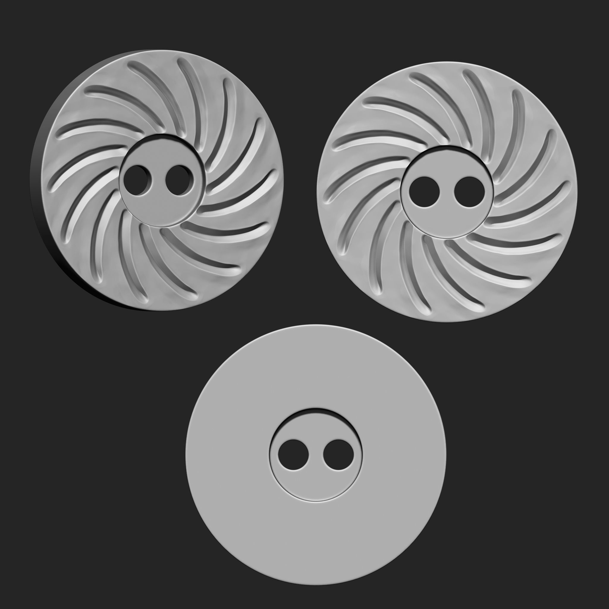 Buttons Collection IMM Brush Pack 21 in One VOL 5 3D model_22