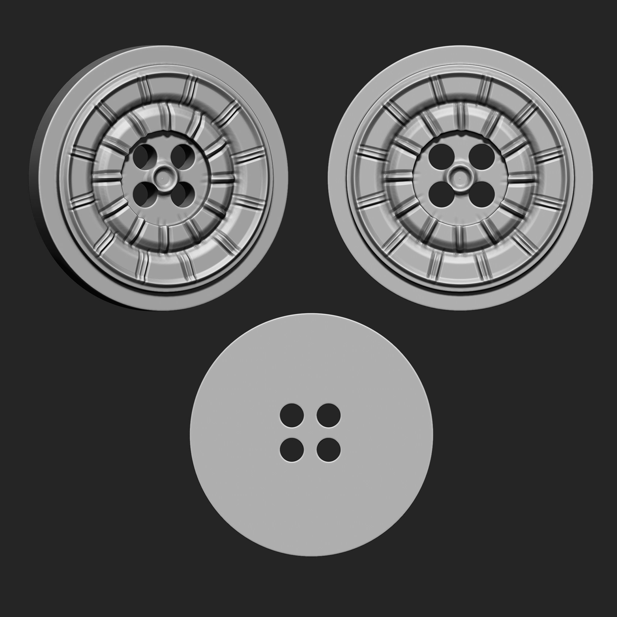 Buttons Collection IMM Brush Pack 21 in One VOL 5 3D model_12