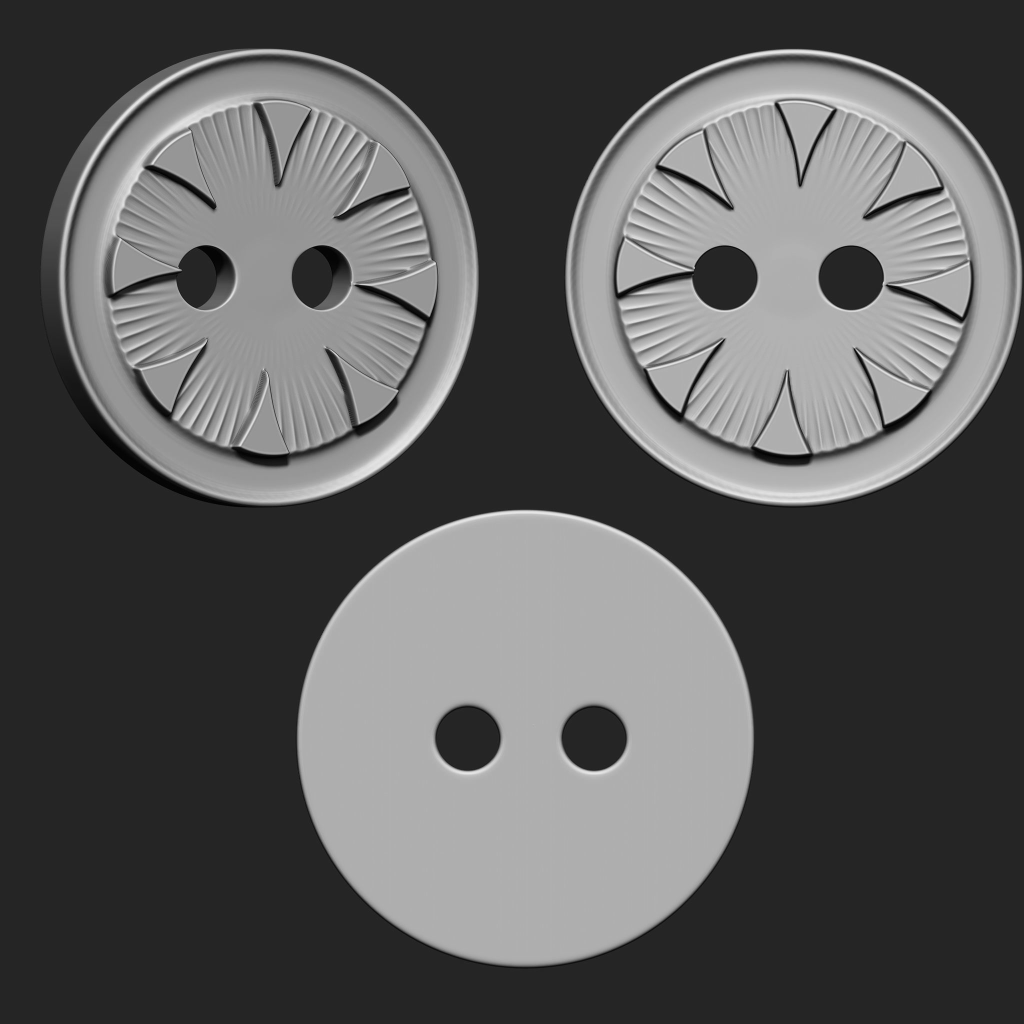 Buttons Collection IMM Brush Pack 21 in One VOL 5 3D model_17