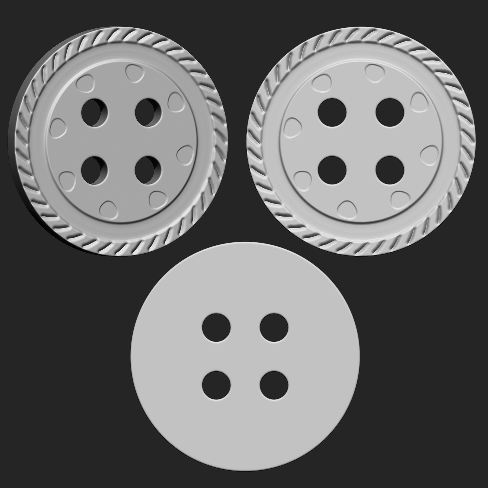 Buttons Collection IMM Brush Pack 21 in One VOL 5 3D model_13