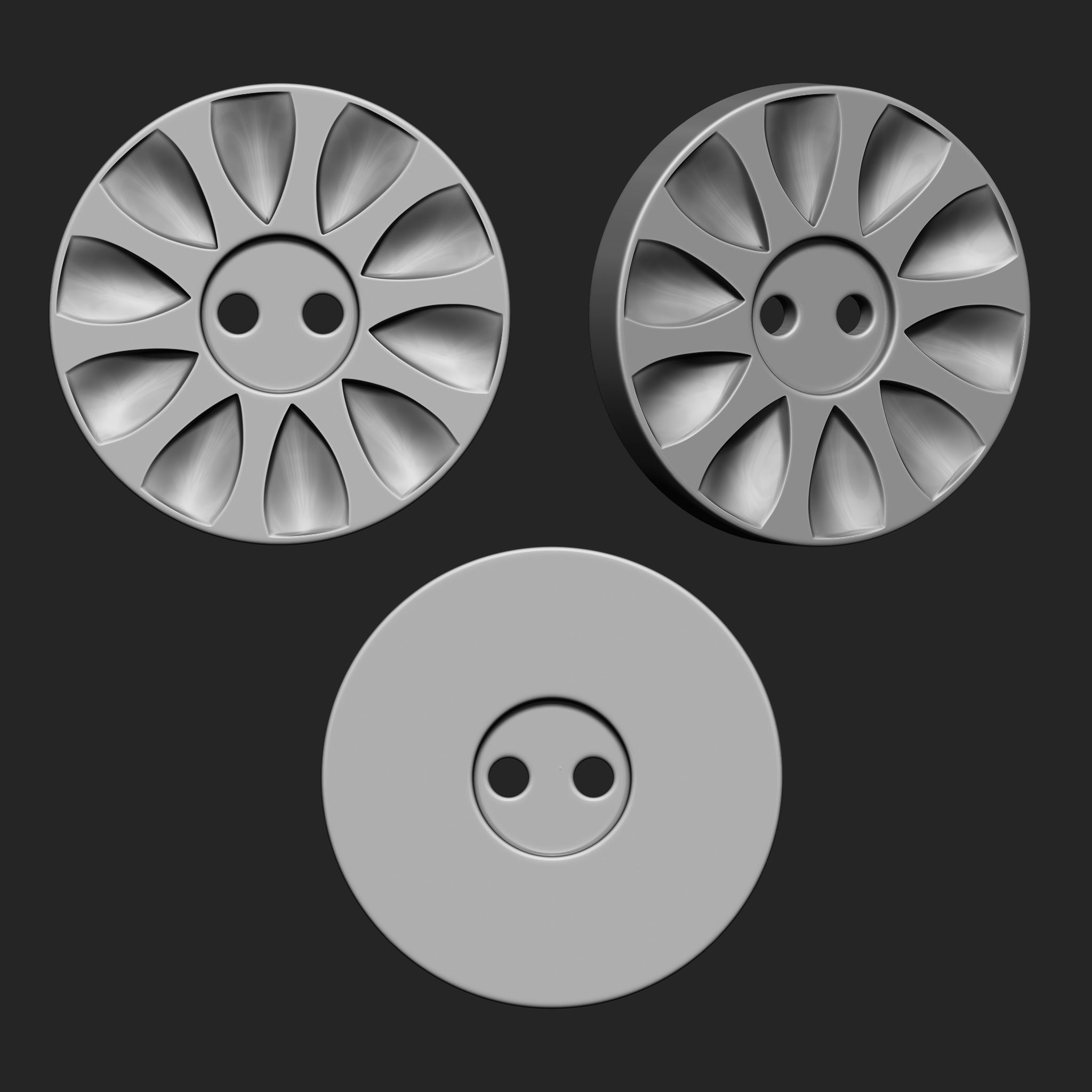 Buttons Collection IMM Brush Pack 21 in One VOL 5 3D model_9