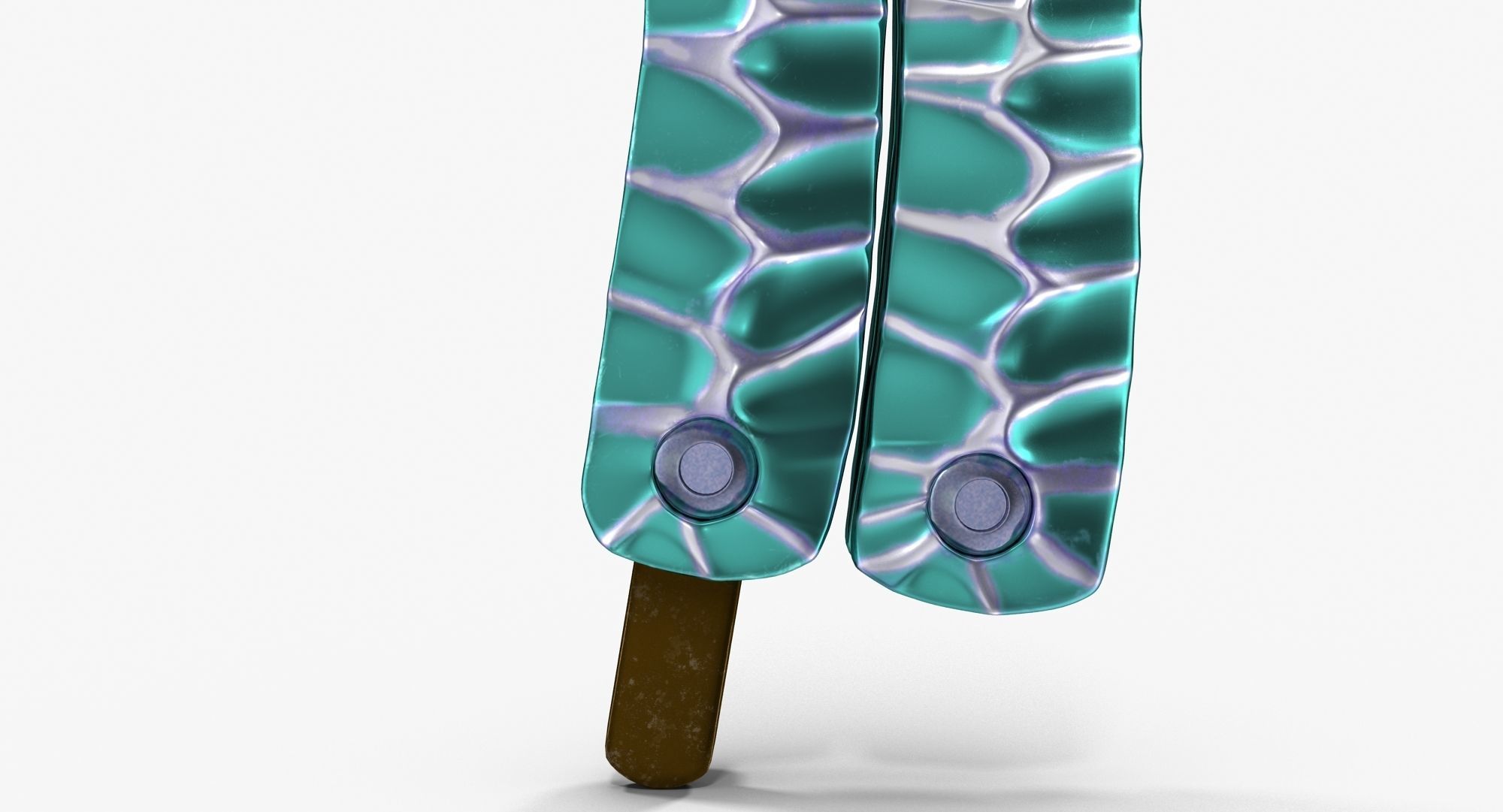 Balisong Butterfly Knife Green Low-poly 3D model_11