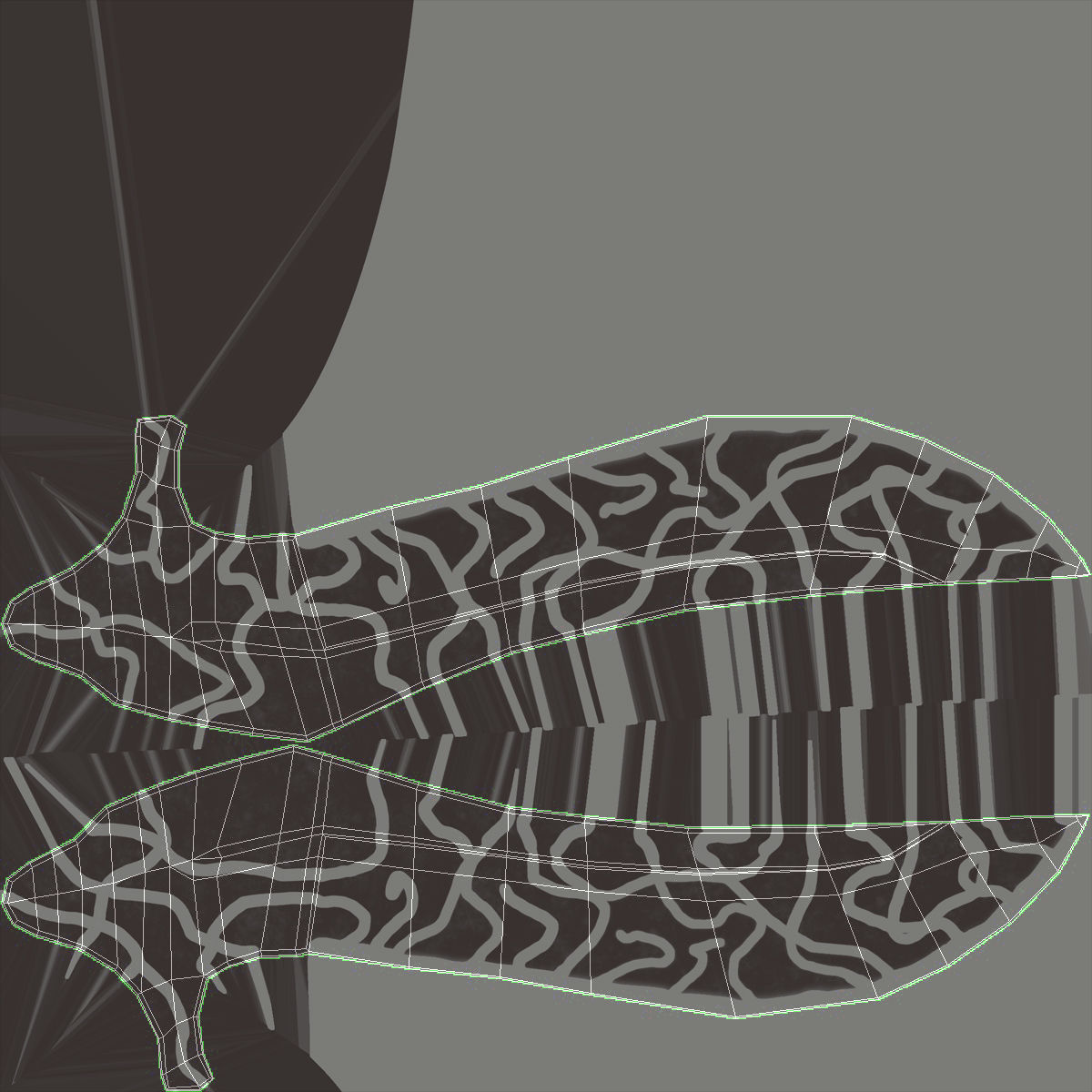 Balisong Butterfly Knife Green Low-poly 3D model_19