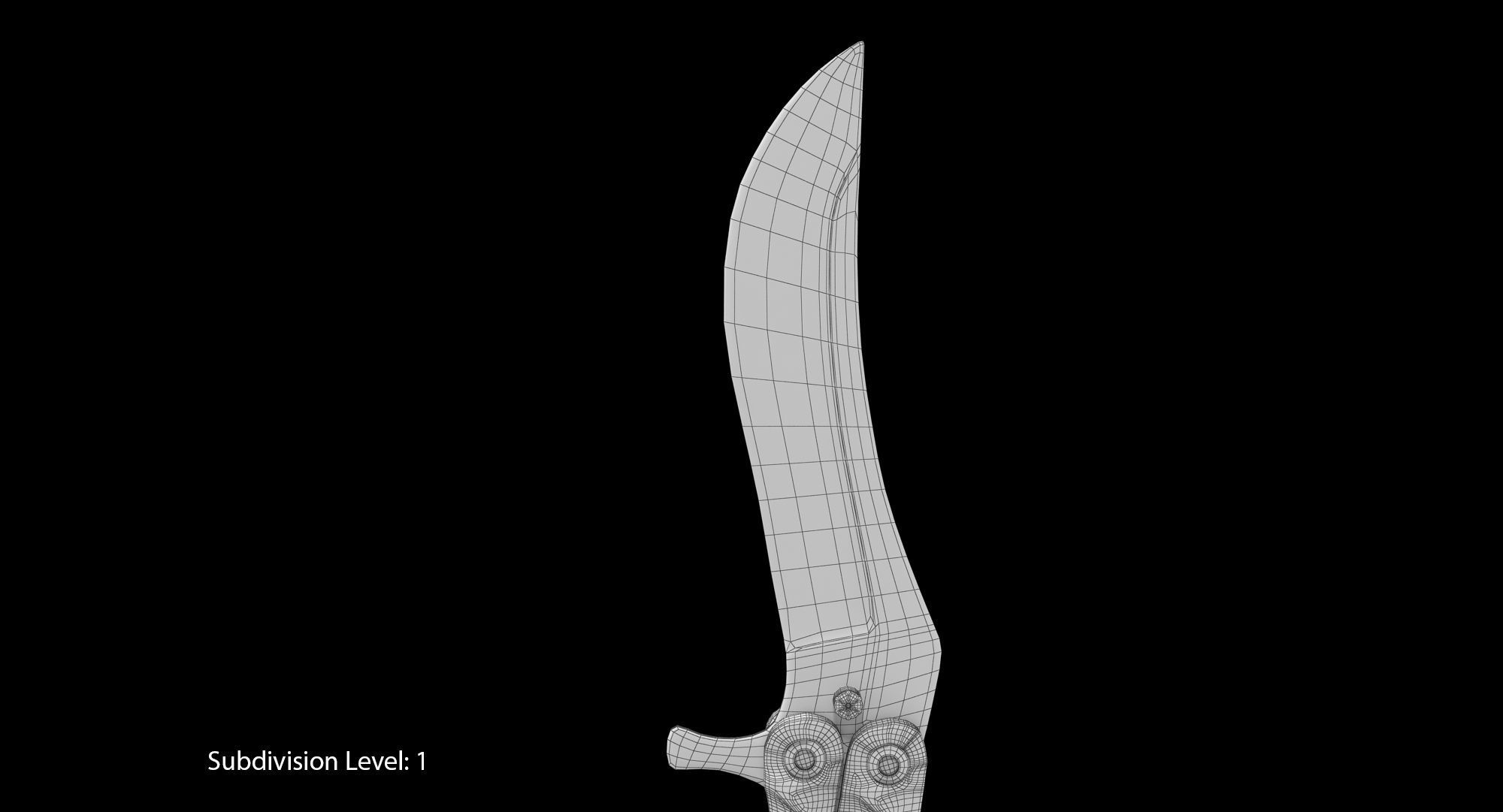 Balisong Butterfly Knife Green Low-poly 3D model_16