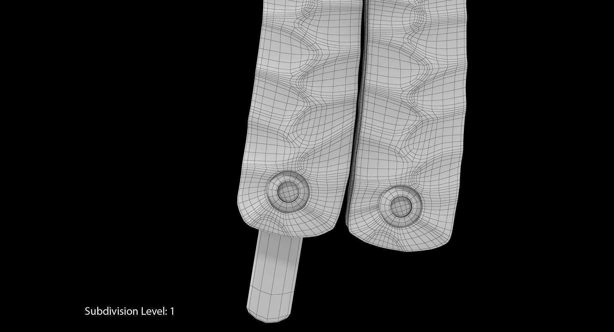 Balisong Butterfly Knife Green Low-poly 3D model_13