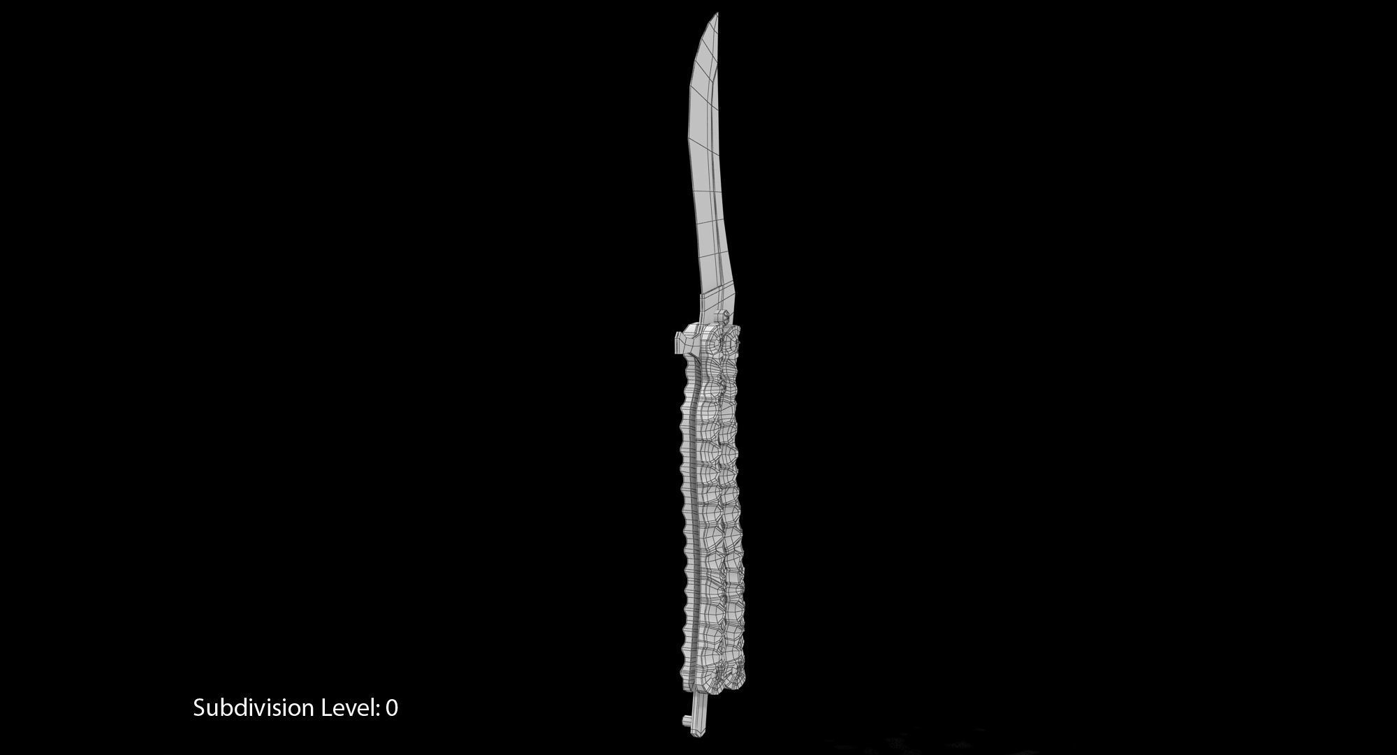 Balisong Butterfly Knife Green Low-poly 3D model_4