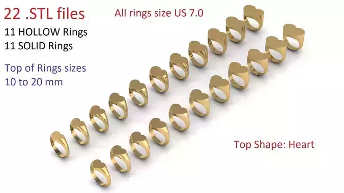 Heart Shape Signet Ring size US 7